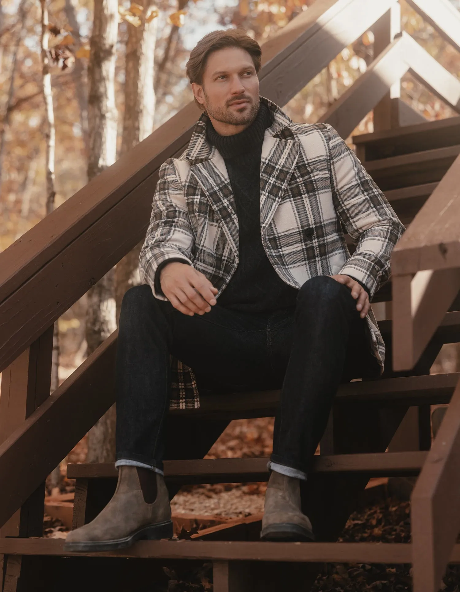 Lan Jacket in Brown Plaid