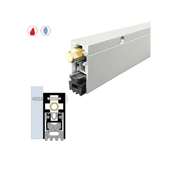 Legacy Manufacturing - 7163 - Surface Automatic Door Bottom - 29/32" x 1-15/16" - White Powder Coat - Optional Length
