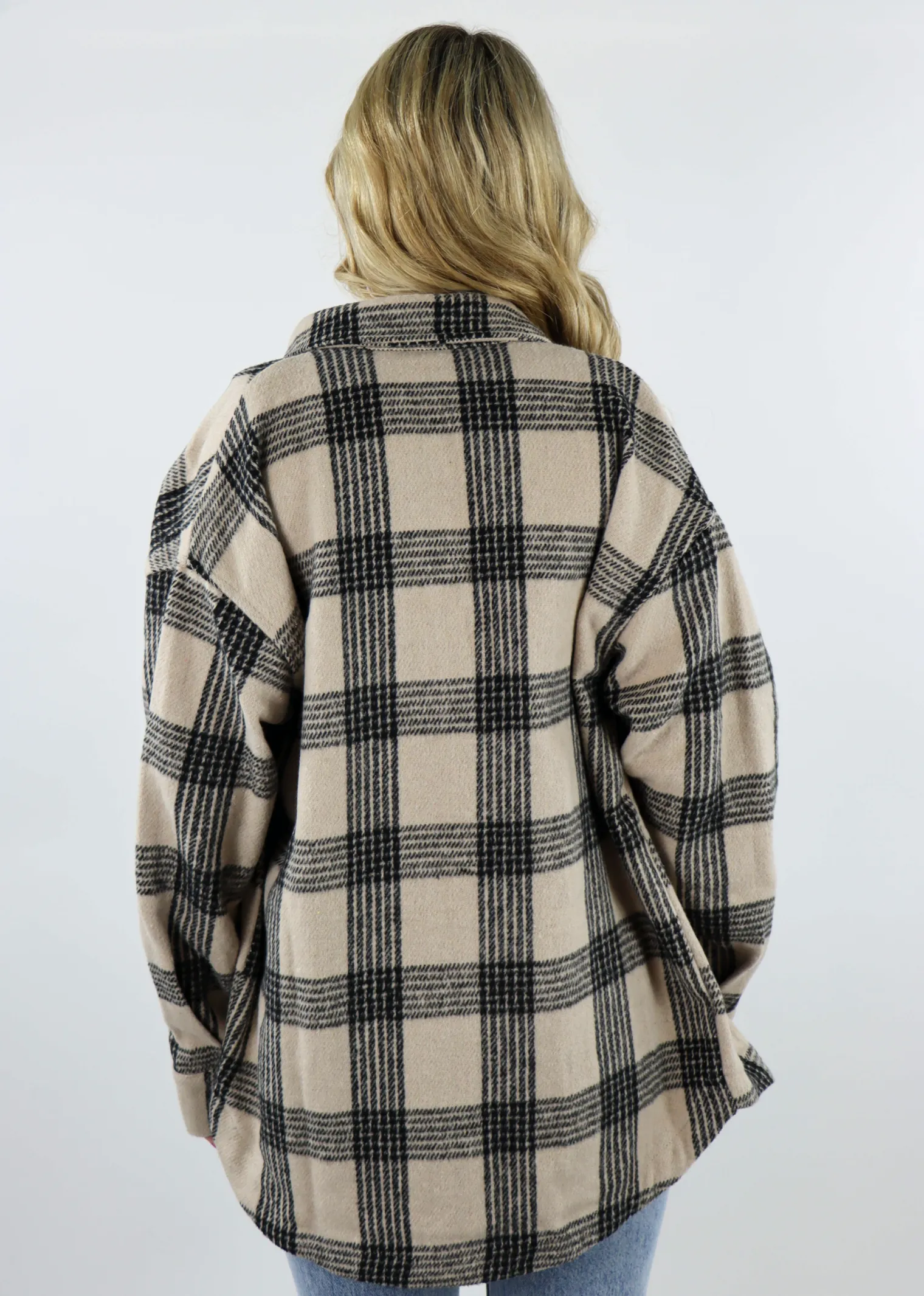 Love You Different Flannel Shacket ★ Beige & Black