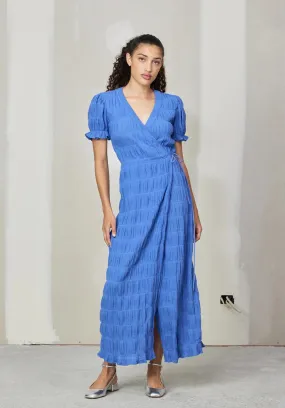 Mirella Short Sleeve Wrap Dress Periwinkle