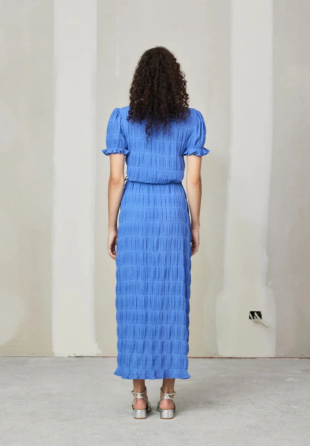 Mirella Short Sleeve Wrap Dress Periwinkle