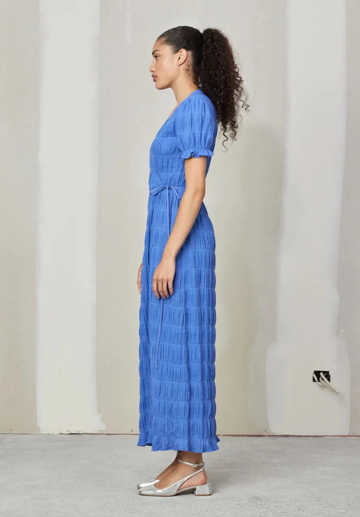 Mirella Short Sleeve Wrap Dress Periwinkle