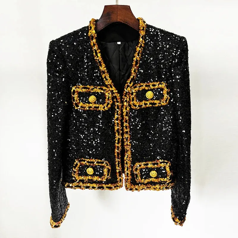 Newest All Over Sequins Coat
