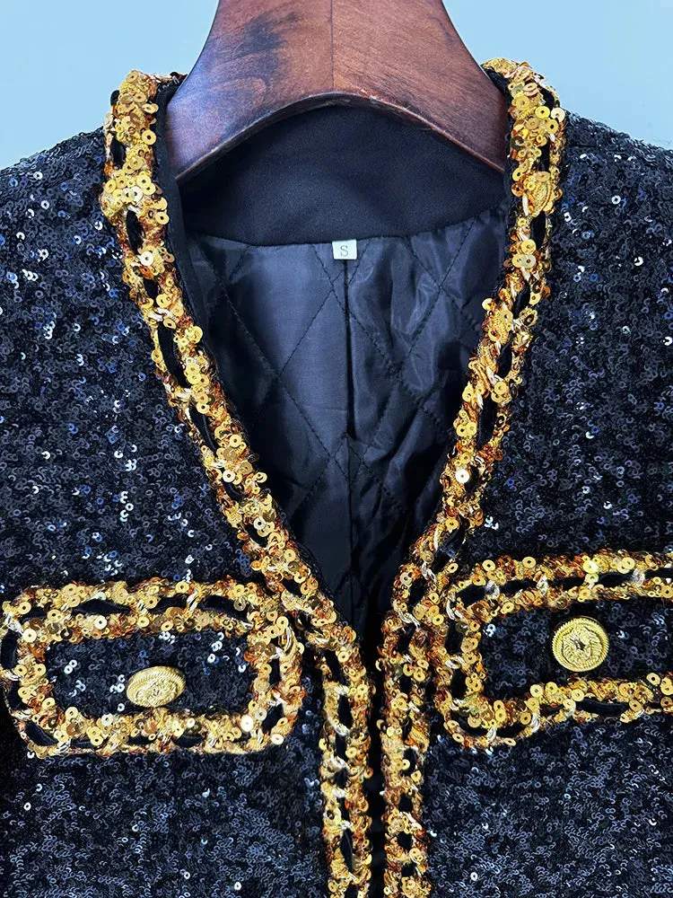Newest All Over Sequins Coat