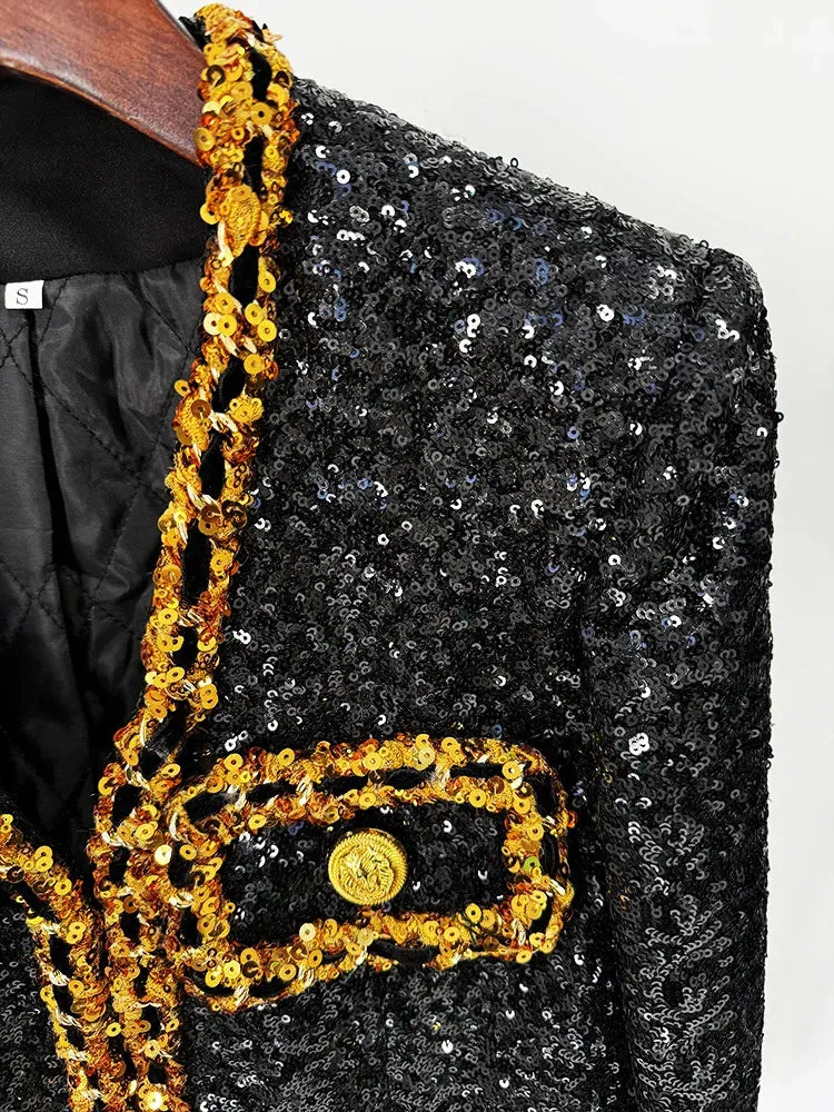 Newest All Over Sequins Coat