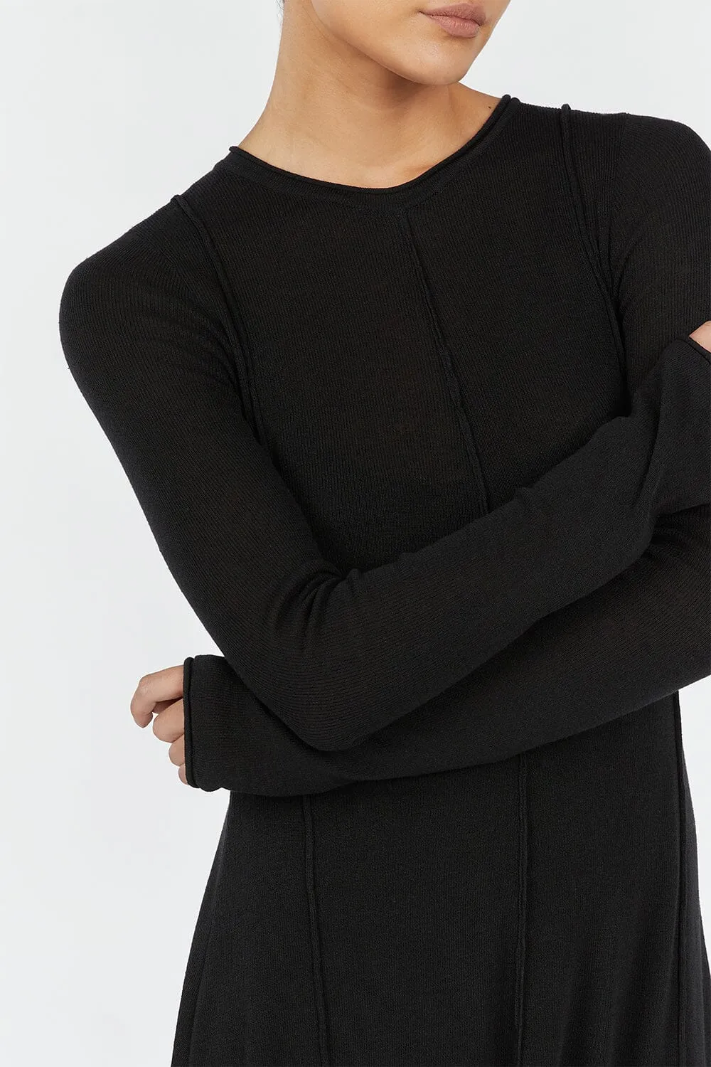 PARKER BLACK LONG SLEEVE DRESS