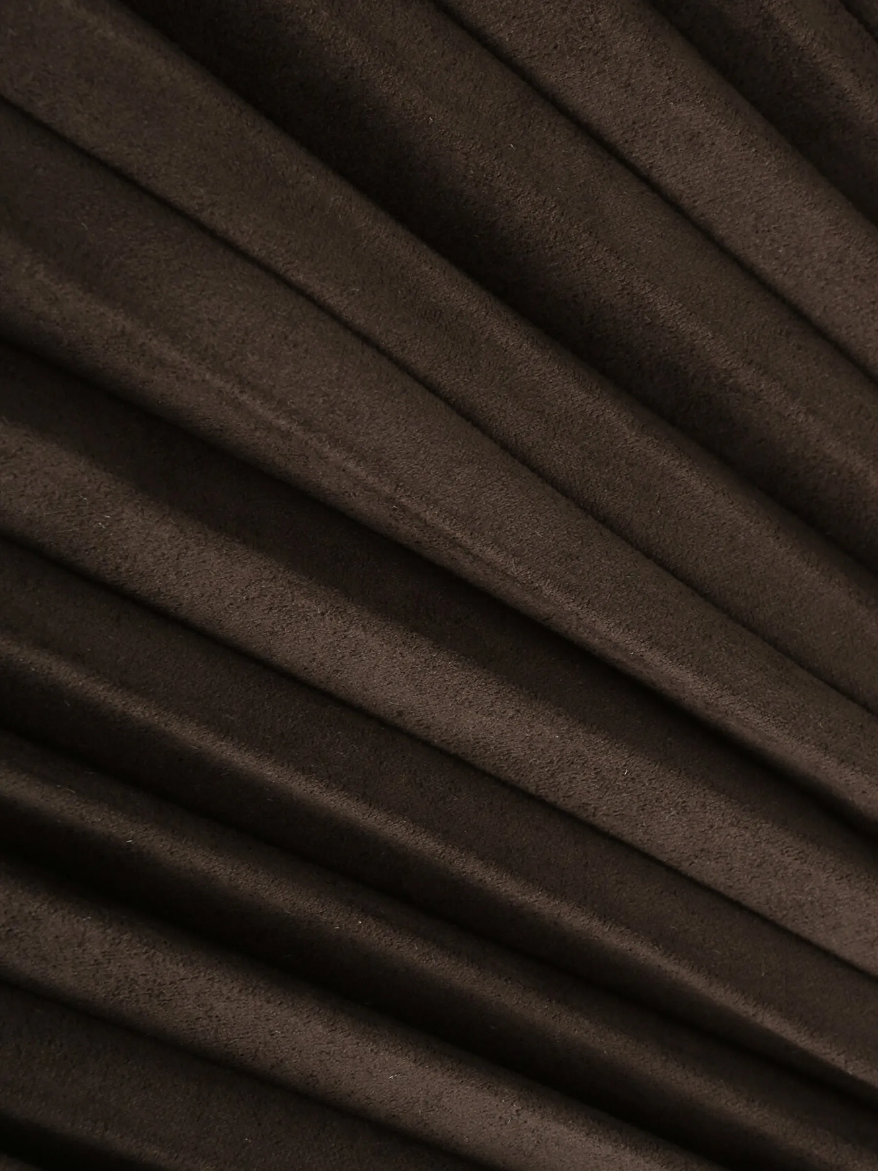 Pleated Suede Midi Skirt