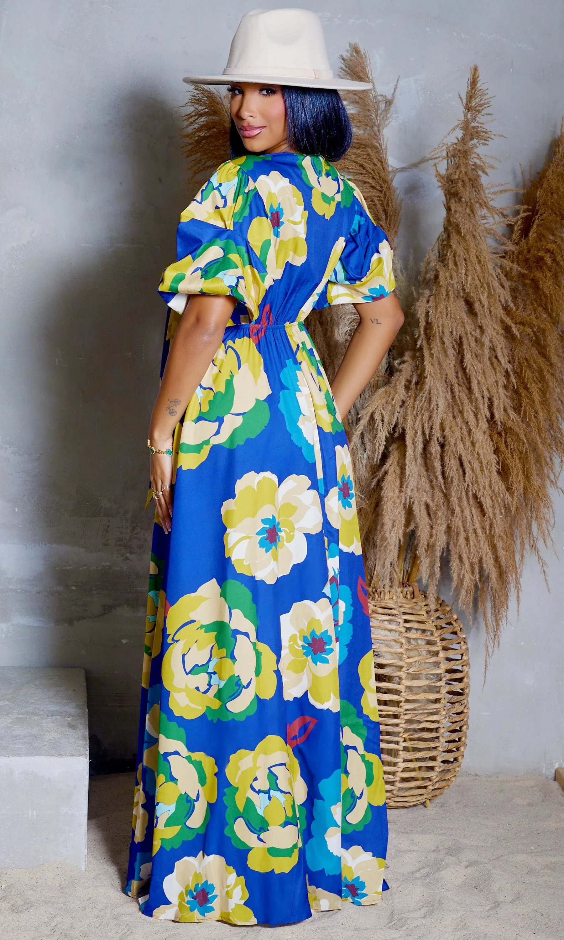 Pockets & Prints Maxi Dress - Royal Blue FINAL SALE