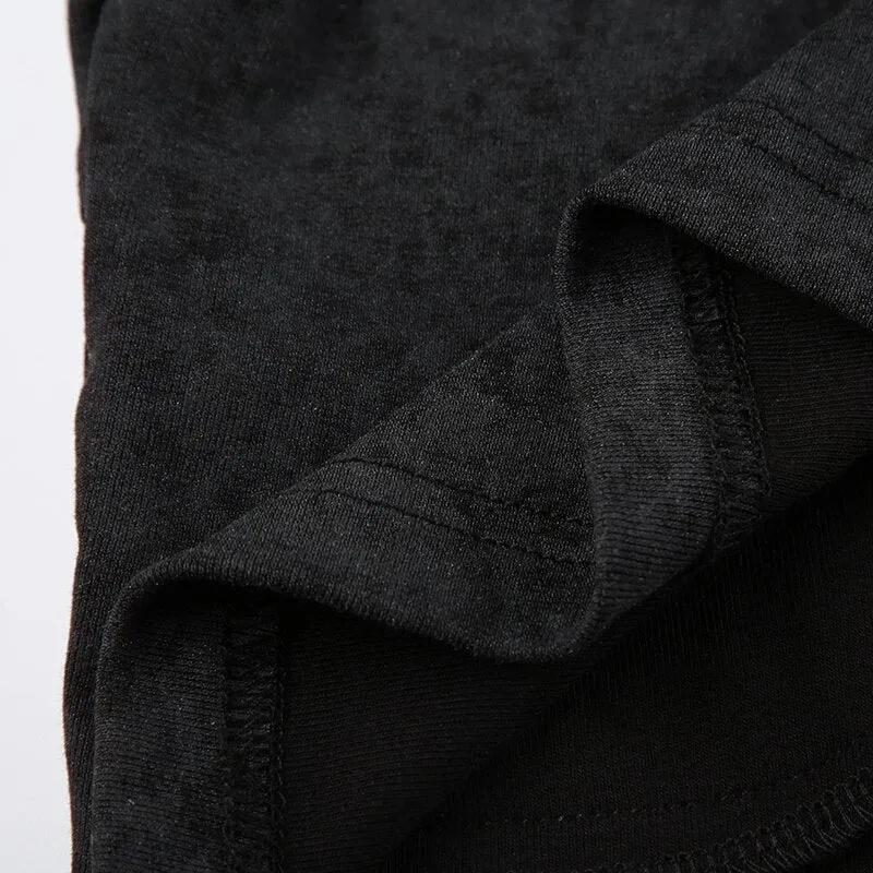 Punk Turtleneck Zip-Up Letter Embroidery Coat