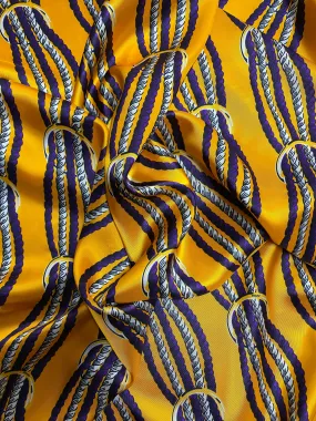RV-7617W  DESIGNER CORDA GIALLA PRINT VISCOSE TWILL SATIN FINISH. JUCCA. ITALY