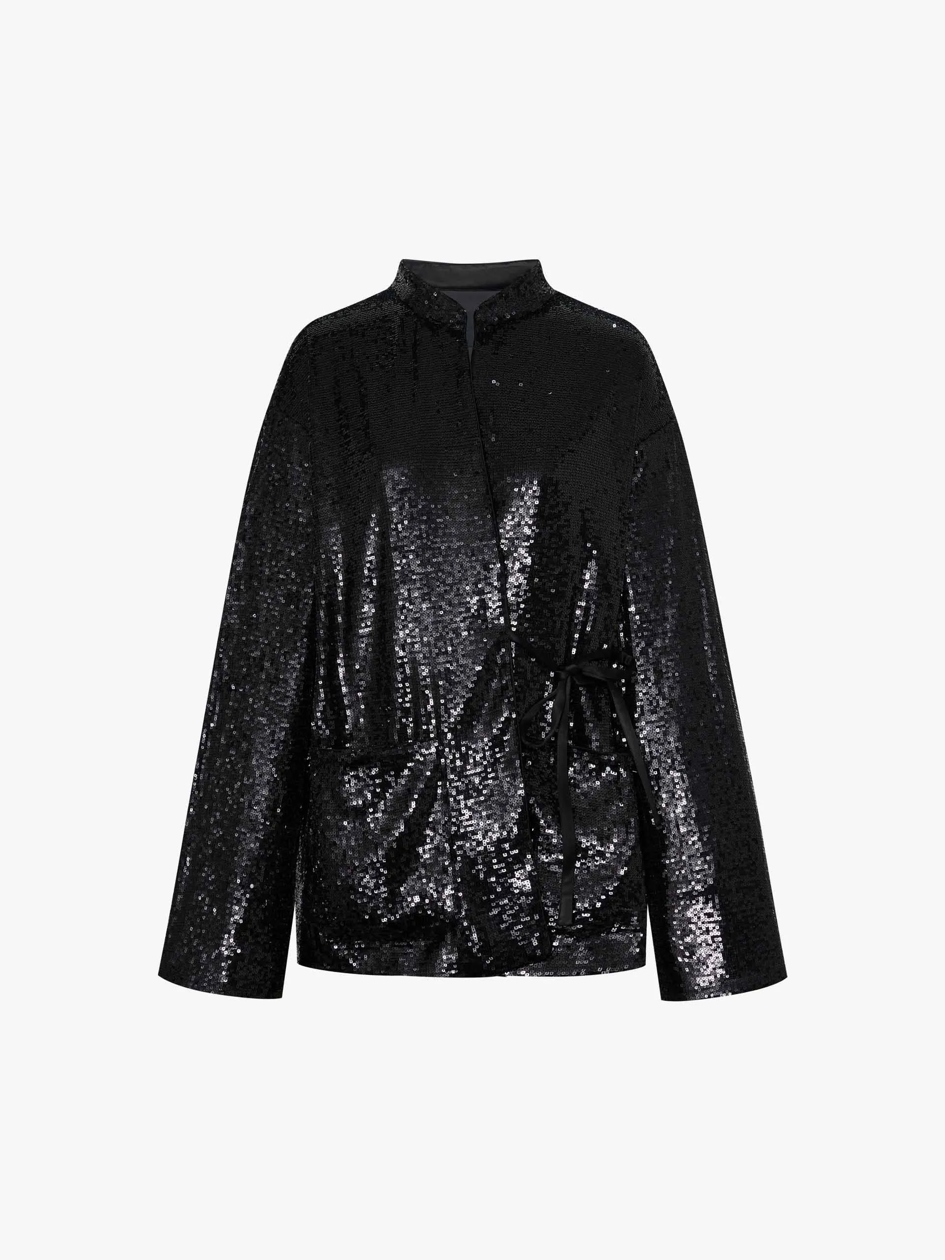 Sequin Textured Loose Coat