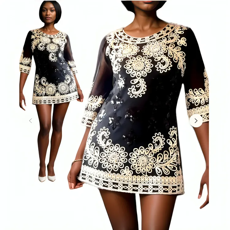 Sequined Mini Dress Blouse