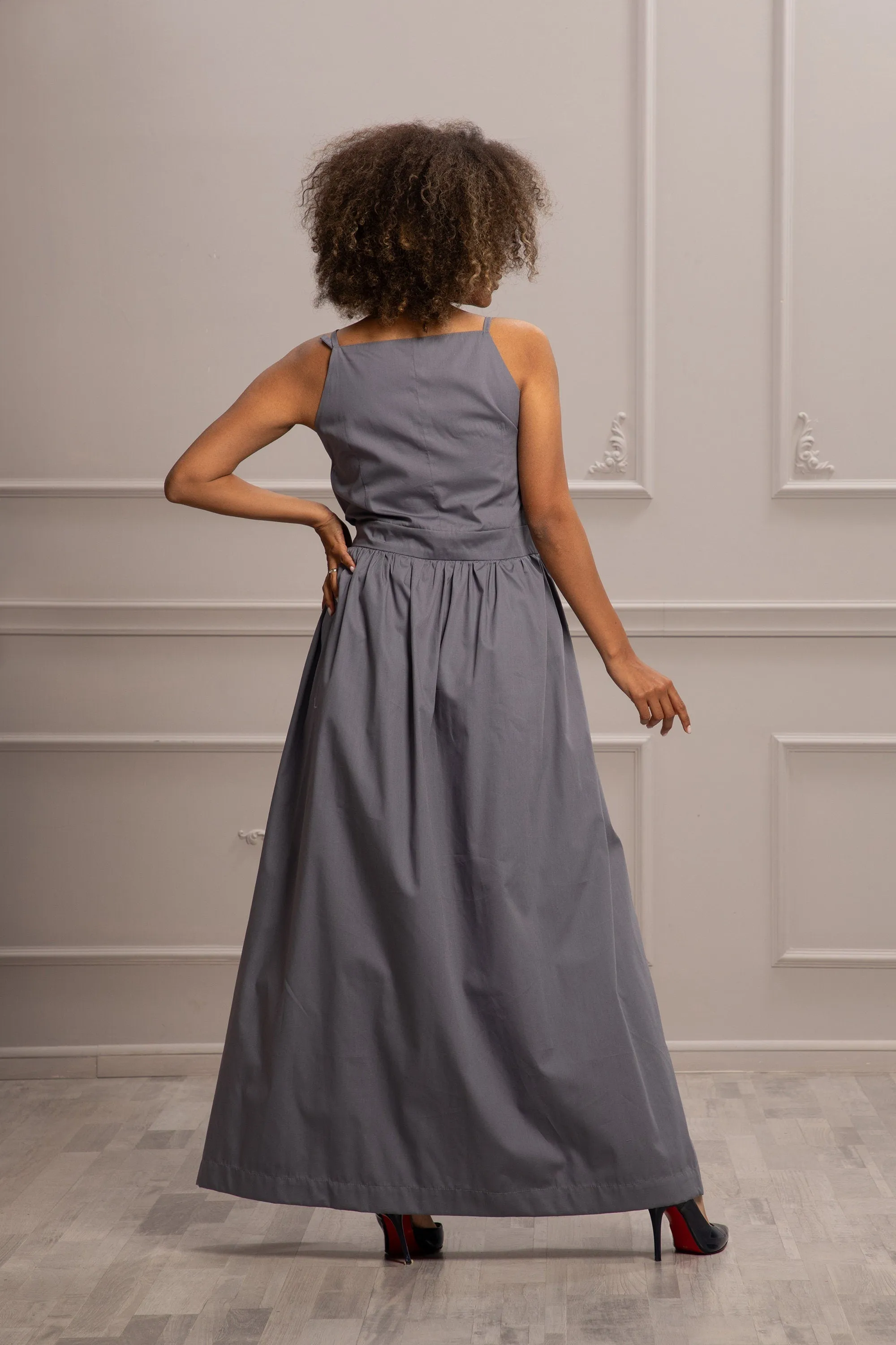 SLIT TIE BELT DRESS