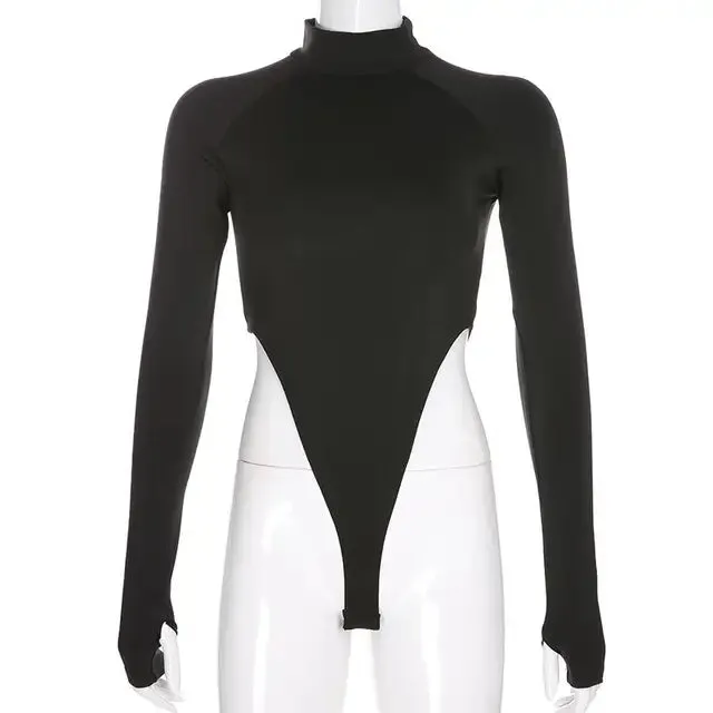 Solid Long Sleeve Turtleneck Bodysuit