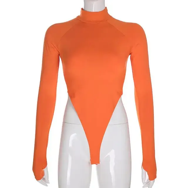 Solid Long Sleeve Turtleneck Bodysuit