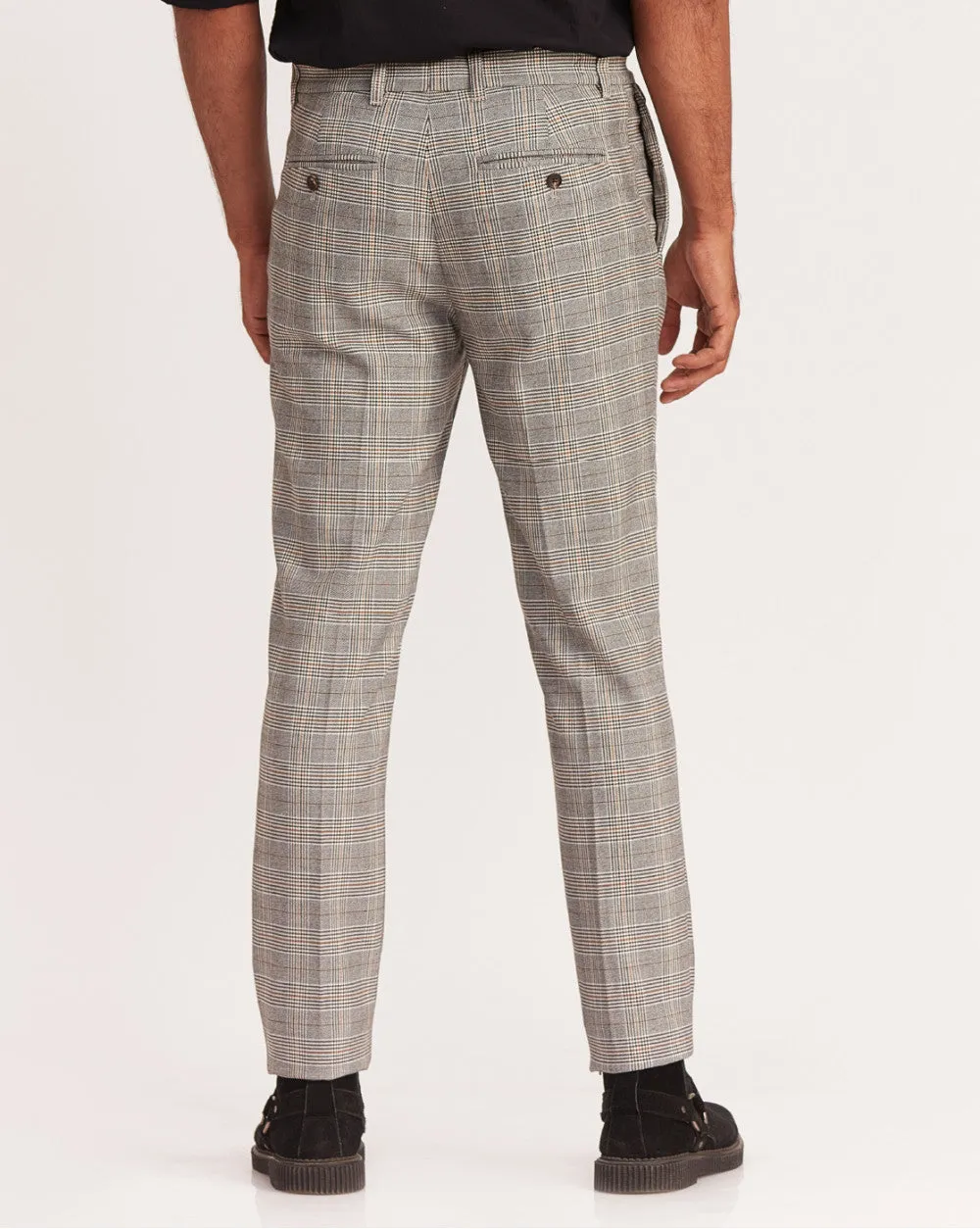 Tapered Fit Pleated Plaid Chinos - Winter Sun Checks