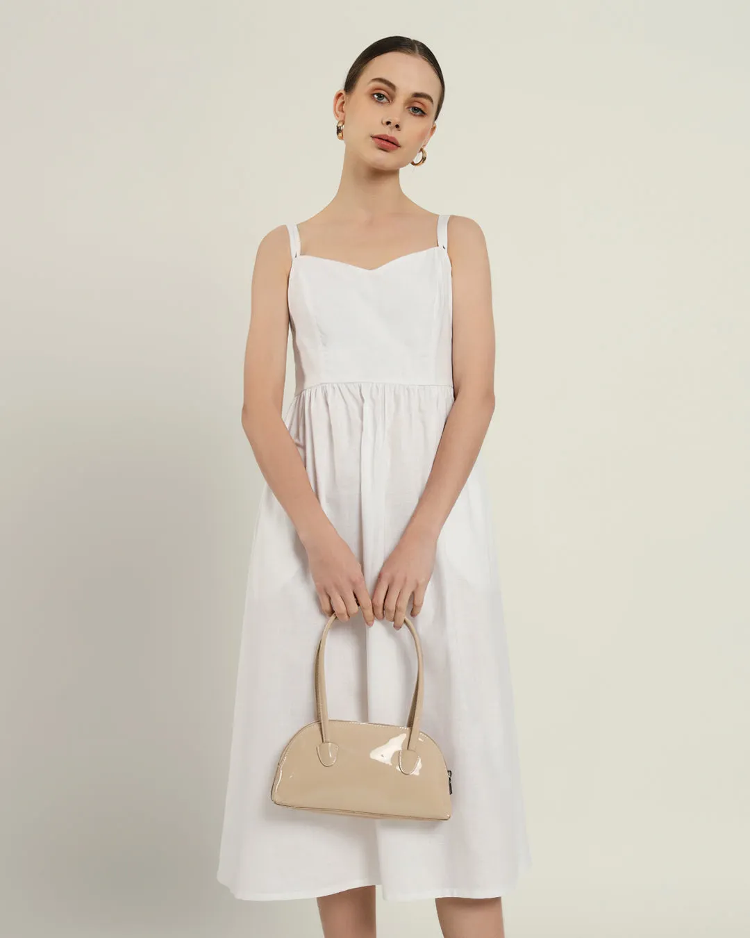 The Haiti Daisy White Linen Dress