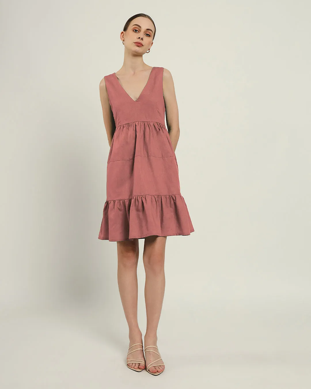 The Minsk Ivory Pink Cotton Dress