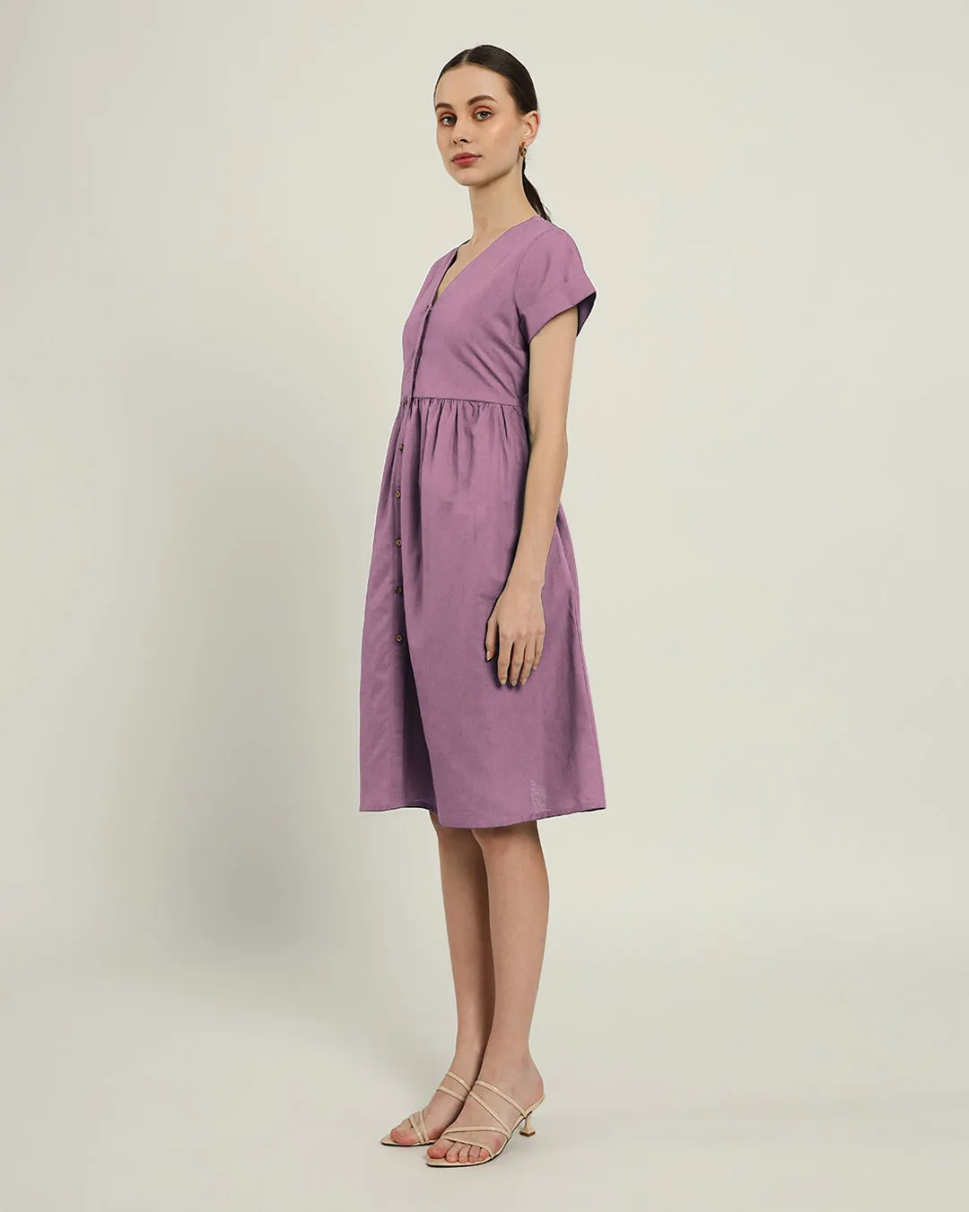 The Valence Purple Swirl Cotton Dress