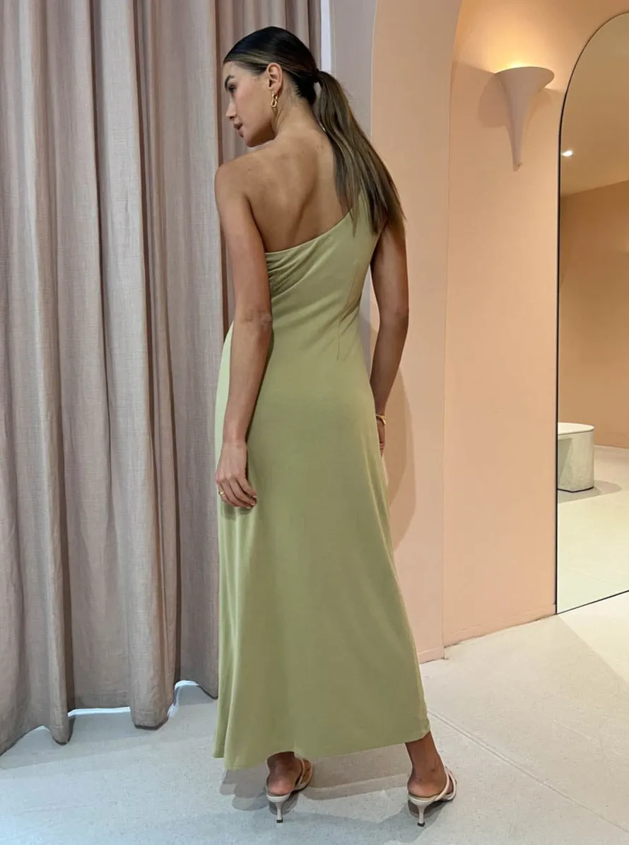 Third Form One Shoulder Maxi Dress in Khaki