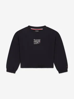 Tommy Hilfiger Girls Timeless Crew Neck Sweatshirt in Navy