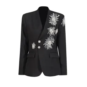 Trend4us Luxe Pearl and Sequin Embellished Blazer
