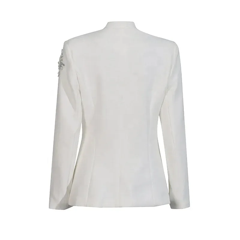 Trend4us Luxe Pearl and Sequin Embellished Blazer