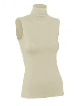 WOMENS MODAL SLEEVELESS TURTLENECK SHELL
