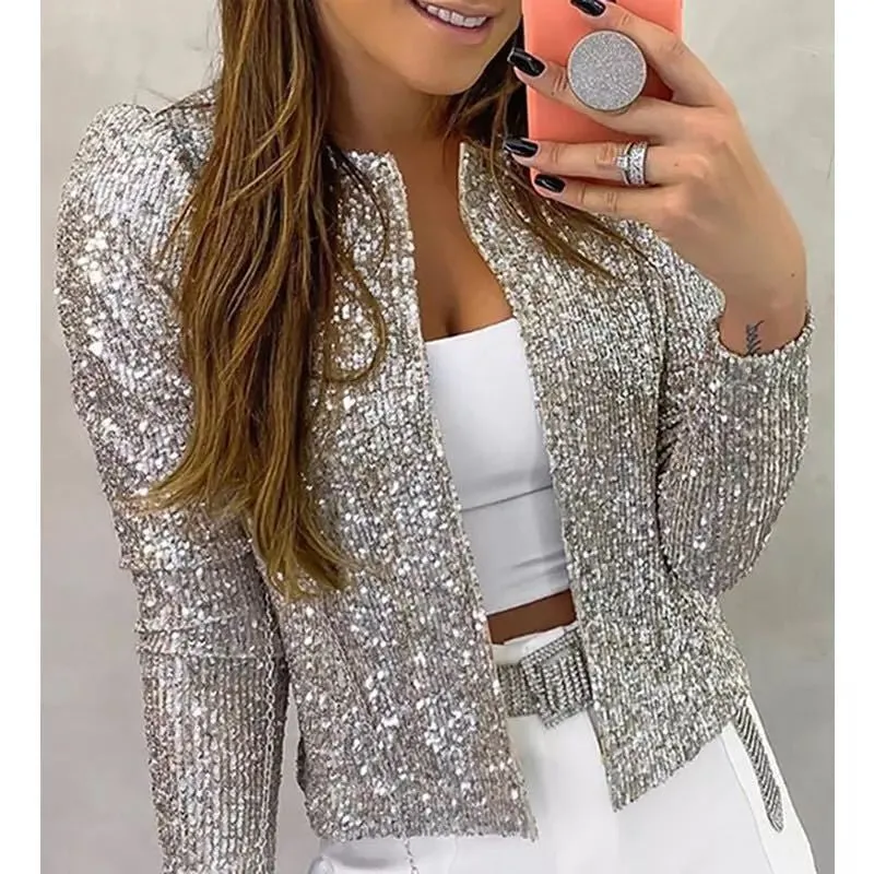 Women's Pretty Spring Fashion Sequined Casual Clothing