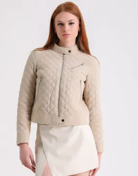 Women's Suede Jacket, Beige