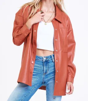 YARA SHIRT JACKET TERRACOTTA