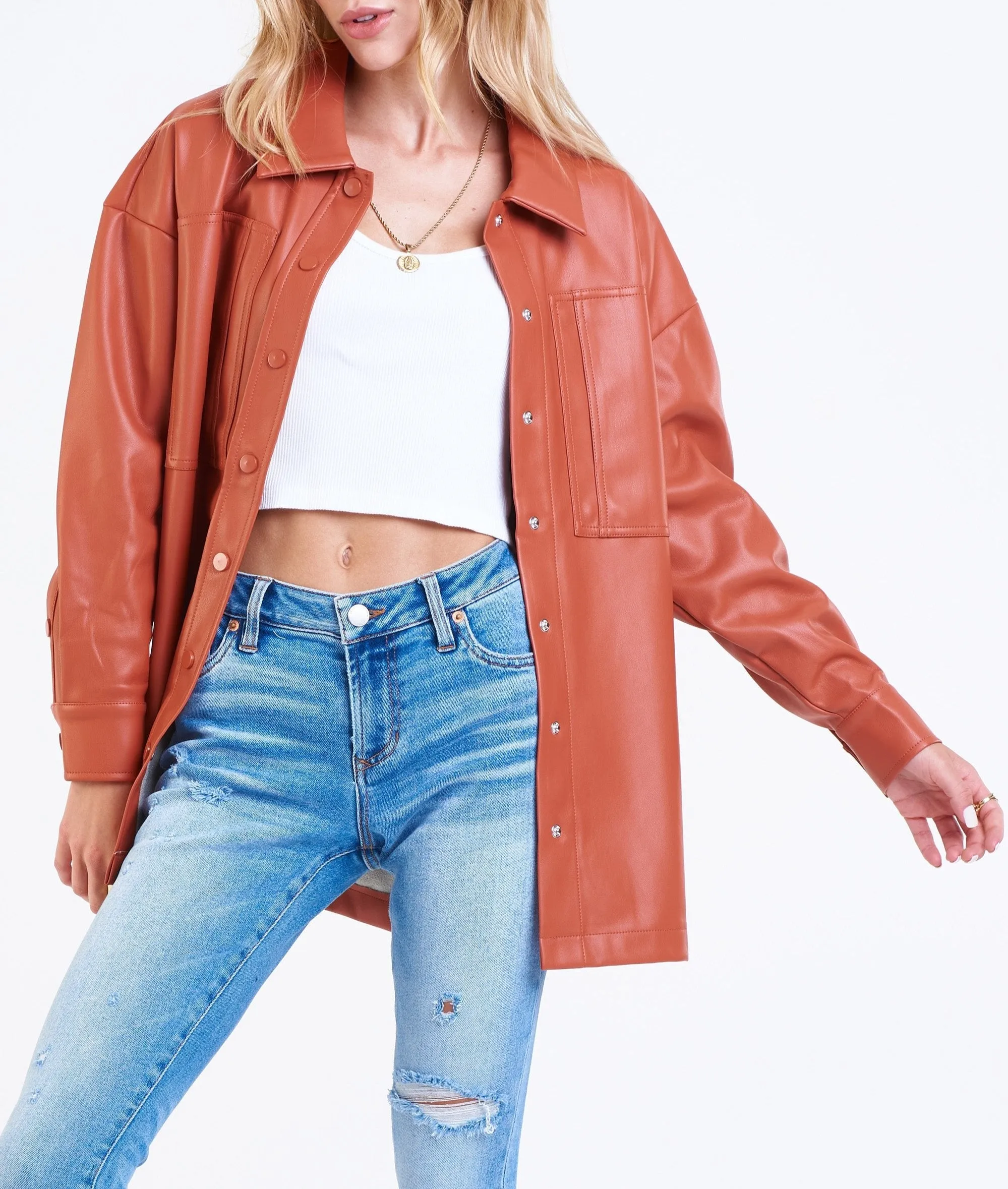 YARA SHIRT JACKET TERRACOTTA