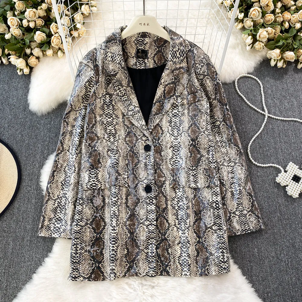 Zebra Printed Sequined Suit Coat