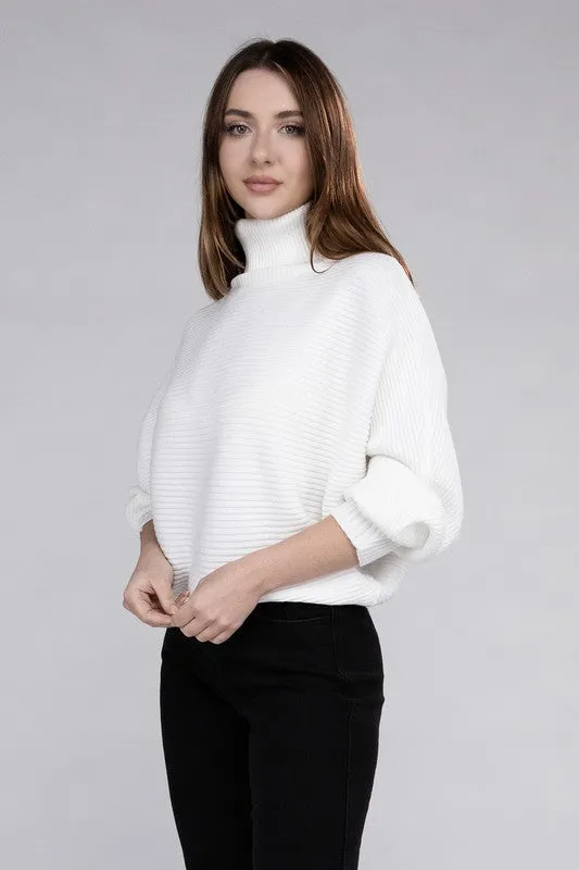 ZENANA Viscose Dolman Sleeve Turtleneck Sweater